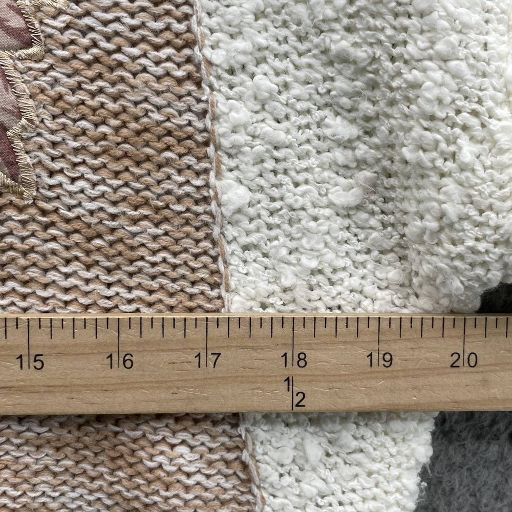 VTG Needles & Yarn Knit Sweater Women Large Patchwork Grandma Cottage ShabbyChic - Picture 5 of 8